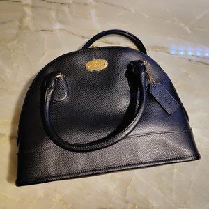 Coach Factory; Domed Small Shoulder Purse; Black Exterior/Interior w/ Gold